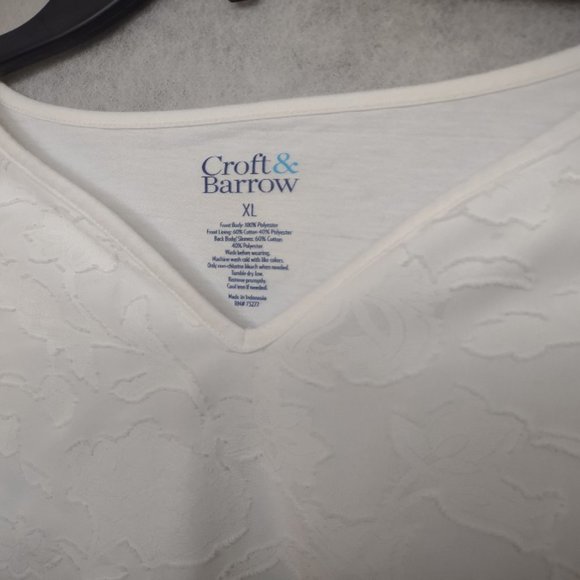 Croft & Barrow® 3/4 Sleeve Textured Blouse V-Neck Women's XL - Picture 6 of 10